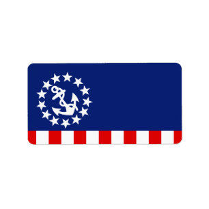 Étiquette Le drapeau américain nautique de yacht est à la