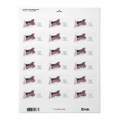 Étiquette Le Drapeau Américain, Qu'Il Fasse Longtemps Vague (Feuille entière)