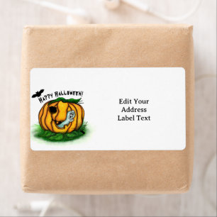 Étiquette Le fantôme d'Halloween, chauve-souris, fantôme et