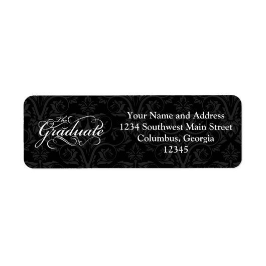 Étiquette Le Gradué, Élégant Noir (Devant)
