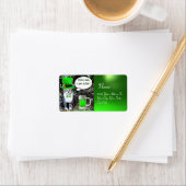 ÉTIQUETTE LE JOUR DE SAINT PATRICK CAT WITH GREEN IRISH (En situation)