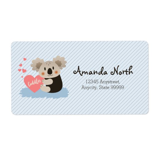 Étiquette Le koala mignon caresse ID386 (Devant)