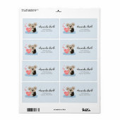 Étiquette Le koala mignon caresse ID386 (Feuille entière)