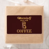 Étiquette Le matin commence avec du café (En situation)