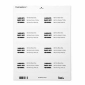 Étiquette Le Meilleur-est Granma du monde noir et blanc (Feuille entière)