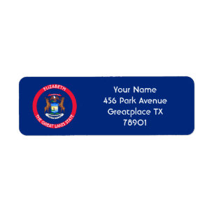 Étiquette Le Michigan le drapeau personnalisé par état de