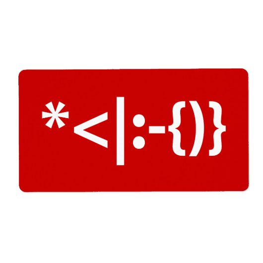 Étiquette Le Père Noël avec la barbe Émoticon de Noël (Devant)