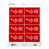 Étiquette Le Père Noël avec la barbe Émoticon de Noël (Feuille entière)