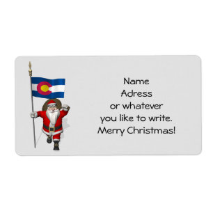 Étiquette Le Père Noël Avec L'Enseigne Du Colorado