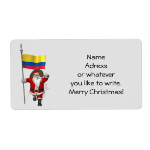 Étiquette Le Père Noël Avec L'Ensigne De La Colombie