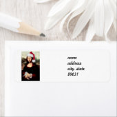 Étiquette Le Père Noël de Mona Lisa (En situation)