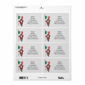 Étiquette Le père noël doux avec le drapeau de l'Italie (Feuille entière)