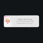 Étiquette Le Père Noël en Casquette rose Noël<br><div class="desc">Ajoutez une touche festive à votre courrier avec ces étiquettes d'adresse de retour qui sont parfaites pour envoyer vos cartes de Noël. Ces étiquettes présentent une illustration de style vintage du Père Noël portant un chapeau de Père Noël rose.</div>