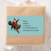 Étiquette Le Père Noël Monte Un Tigre (En situation)