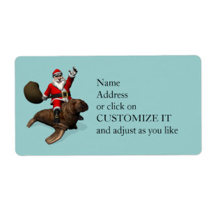 Étiquette Le Père Noël Monte Un Walrus