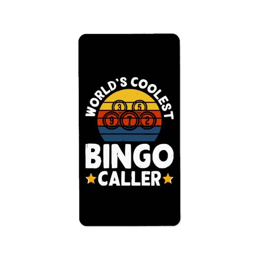 Étiquette Le plus cool animateur de bingo du monde (Devant)