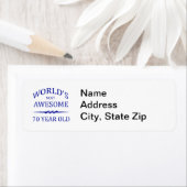 Étiquette Le plus génial des 70 ans du monde (En situation)