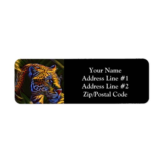 Étiquette Le puissant Jaguar, un prédateur de la jungle (Devant)