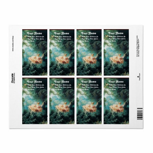 Étiquette LE rose vert SWING (Feuille entière)