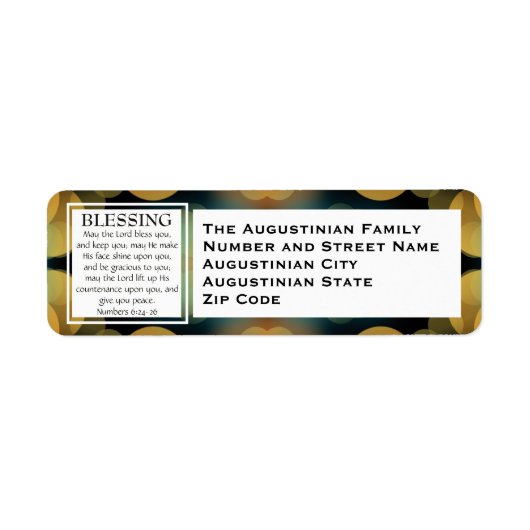 Étiquette LE SEIGNEUR VOUS BÉNERA Numéros 6 Bénédiction (Devant)