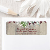 Étiquette Le souffle du bébé et les fleurs bordeaux rustique (En situation)