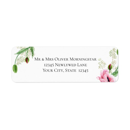 Étiquette Le souffle du bébé et les pavots roses (Devant)