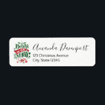 Étiquette Le Typographe du Magic Christmas<br><div class="desc">Étiquettes de adresse avec une illustration cool. Texte dit Croire à la magie en lettres fantaisistes. Décoré de boules de noël.</div>