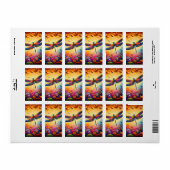 Étiquette Le voyage de la libellule (Feuille entière)