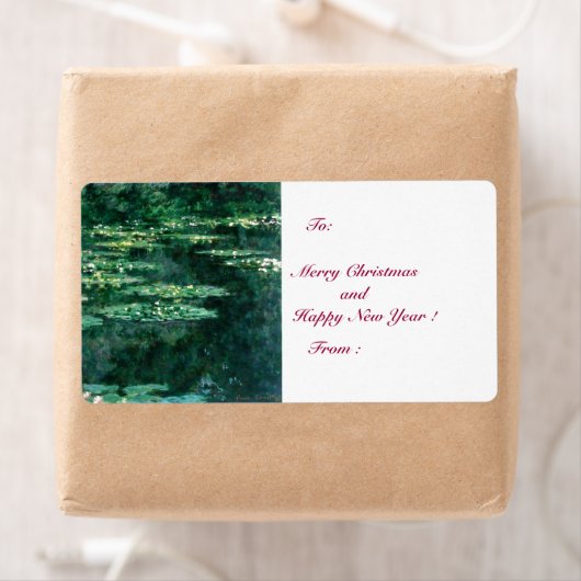 Étiquette L'EAU MENSONNE EN ÉTANG VERT par Claude Monet (En situation)