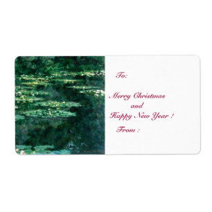 Étiquette L'EAU MENSONNE EN ÉTANG VERT par Claude Monet