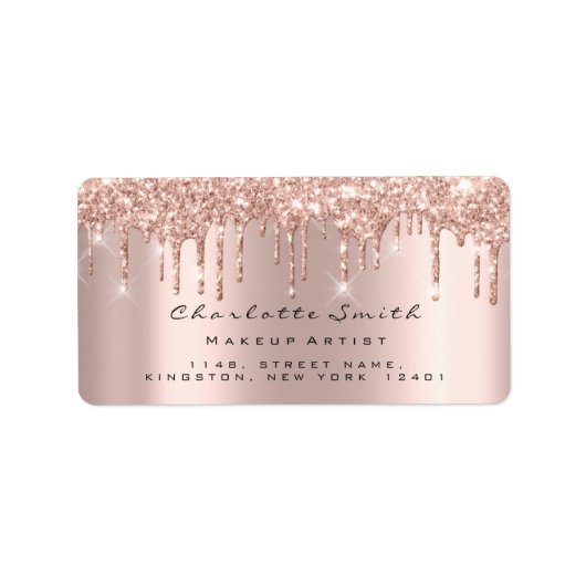 Étiquette Lecteurs Rose RSVP Gold Sparkly Parties scintillan (Devant)