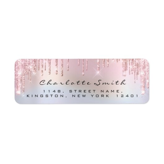 Étiquette Lecteurs RSVP Pink Blush Adresse de retour Hologra (Devant)