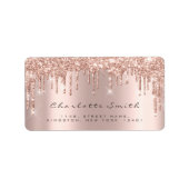 Étiquette Lecteurs RSVP Rose Rose Rose Blush Sparkly Parties (Devant)