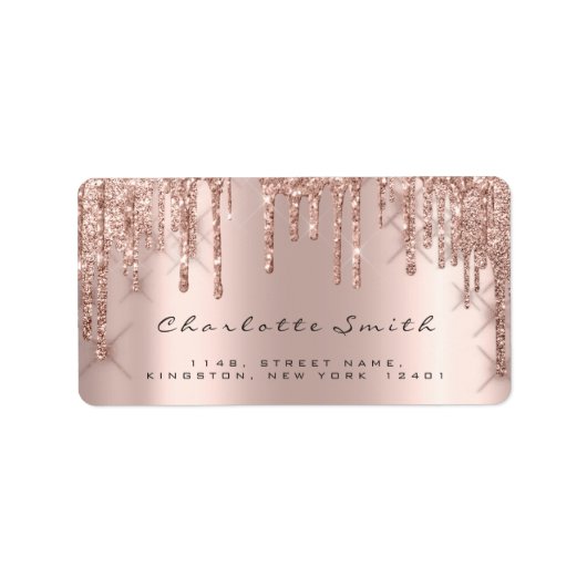 Étiquette Lecteurs RSVP Rose Rose Rose Blush Sparkly Parties (Devant)