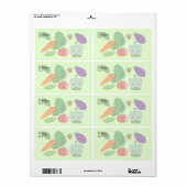 Étiquette Légumes heureux (Feuille entière)