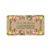 Étiquette L'élégante collection Vintage de Mariages floraux (Devant)