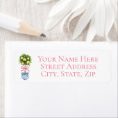 Étiquette Lemon Chinoiserie Pink Topiary (En situation)