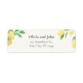 Étiquette Lemon Citrus Greenery Wedding Return Address Label (Devant)