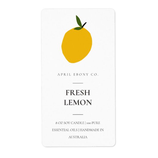 Étiquette LÉMON JAUNE VERT FRUITES FRAÎCHES PROPRE (Devant)