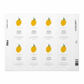 Étiquette LÉMON JAUNE VERT FRUITES FRAÎCHES PROPRE (Feuille entière)