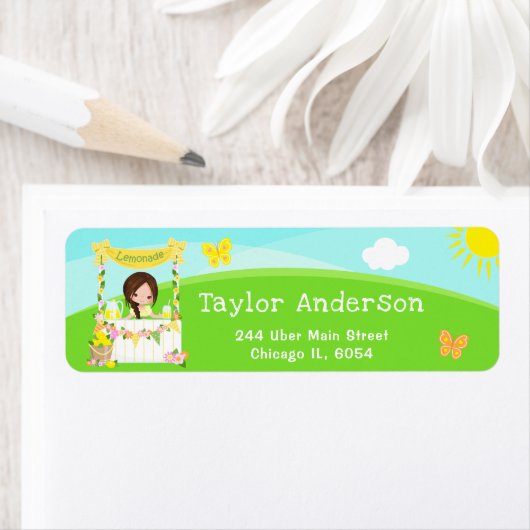 Étiquette Lemonade Stand Anniversaire Brown coiffeuse (En situation)