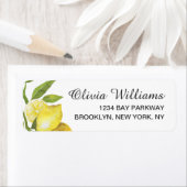 Étiquette Lemons Blossom Greenery Watercolor Retour Adresse (En situation)