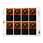 Étiquette LEO ZODIAC ANNIVERSAIRE JAUNE JAUNE TOPAZ Or (Feuille entière)