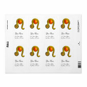 Étiquette LEO ZODIAC ANNIVERSAIRE JAUNE JAUNE TOPAZ Or (Feuille entière)