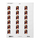 Étiquette Leonardo da Vinci - Mona Lisa (détail) (Feuille entière)