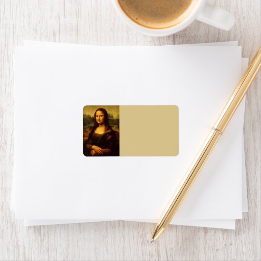 Étiquette Leonardo Da Vinci Mona Lisa Peinture d'Art (En situation)
