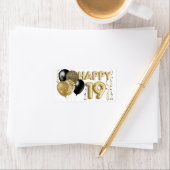 Étiquette Léopard Black Gold Balloons 19e anniversaire (En situation)