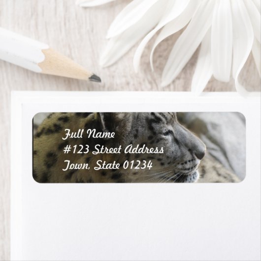 Étiquette Leopard de neige doux (En situation)