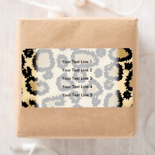 Étiquette Leopard Print Pattern, Brown et Black. (En situation)