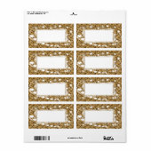 Étiquette Leopard Tir Coeurs et étoiles (Feuille entière)
